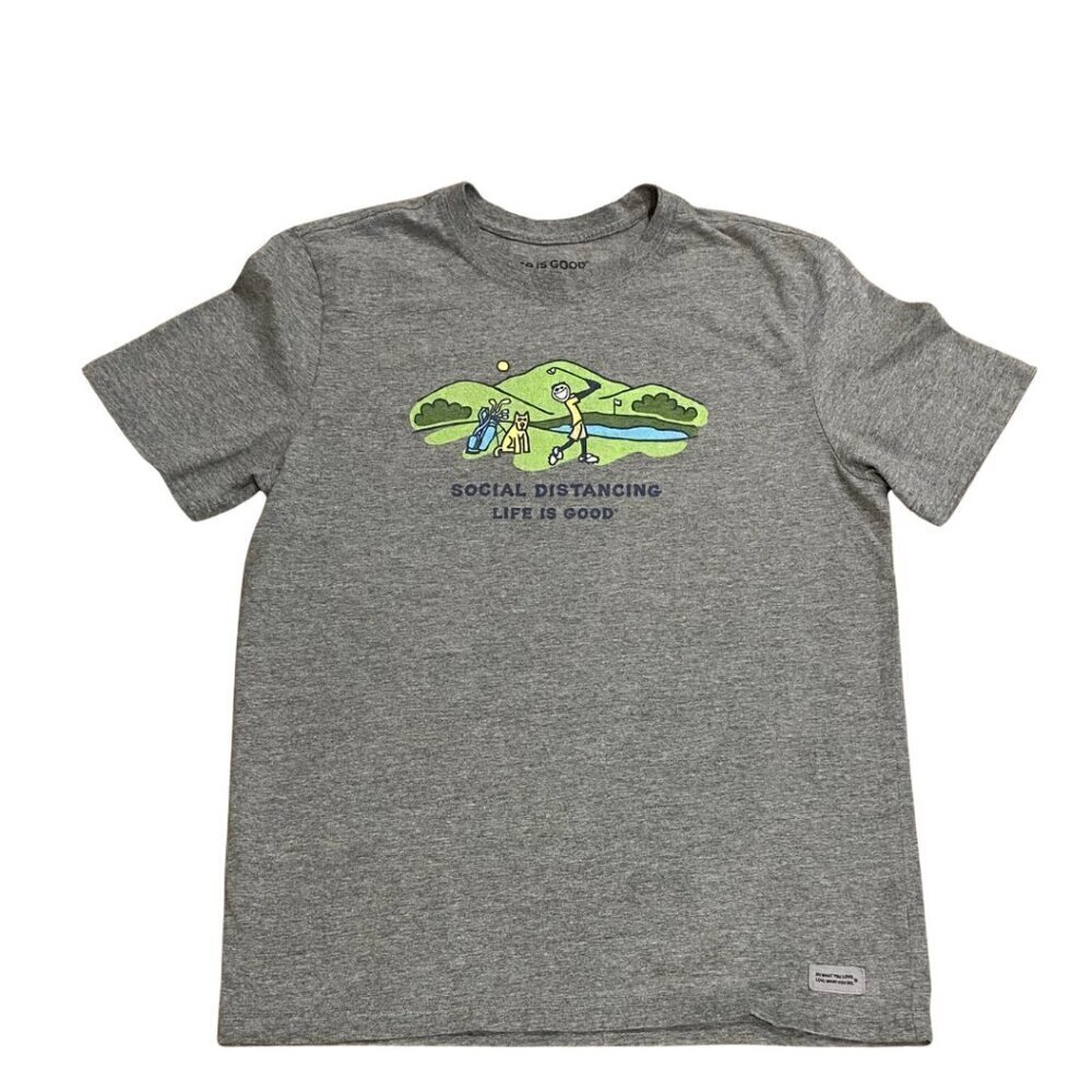 Men's Life is Good Crusher Tee Golf Social Distancing - Size M - Like New!
